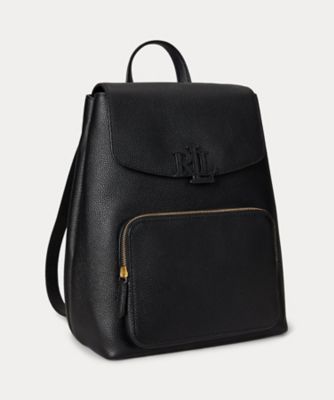 美品★ RALPH LAUREN リュック　バックパック　レザー　巾着　黒 ペブルド レザー ミディアム Cameryn バックパック