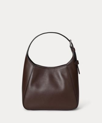 RALPH LAUREN 巾着 タッセル オールレザー ショルダーバッグ ロゴ レザー ラージ Tanner ショルダー バッグ （ショルダーバッグ