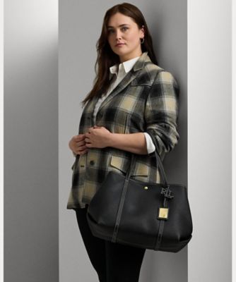 国内*Lauren Ralph Lauren* ヘリンボーン ラージ Emerie トート LAUREN RALPH トートバッグ ストライプド ヘリンボーン ラージ