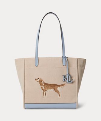 ＜LAUREN RALPH LAUREN (Women)＞ドッグエンブロイダリー　ラージ　Ｃａｍｅｒｙｎ　トート　バッグ　ＷＡＬＲＢＡＧ０Ｇ６２０３８７