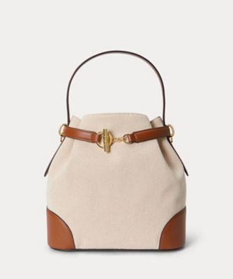 ＜LAUREN RALPH LAUREN (Women)＞キャンバス　ミディアム　Ｂｌａｉｋｅ　バケット　バッグ　ＷＡＬＲＢＡＧＣＥＱ２００２７