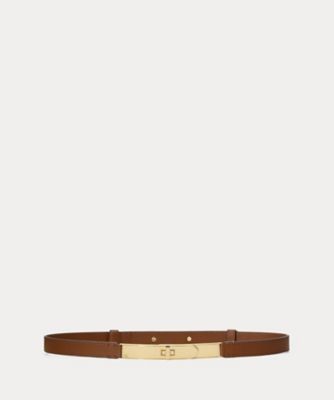 ＜LAUREN RALPH LAUREN (Women)＞ターンロック　スキニー　レザー　ベルト　ＷＡＬＲＢＬＴ０Ｆ３２０１１９