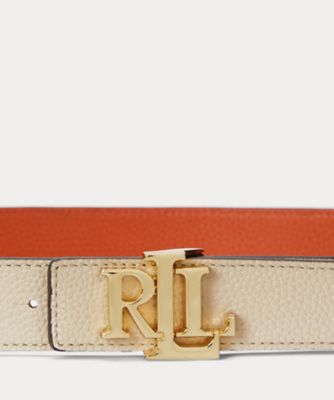 ラルフローレンロゴリバーシブルペブルドレザーベルト