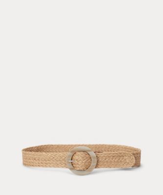 LAUREN RALPH LAUREN (Women)/ローレン ラルフ ローレン ウーブン　ジュート　フェイクホーンバックル　ワイド　ベルト　ＷＡＬＲＢＬＴ０Ｆ３２０２６２
