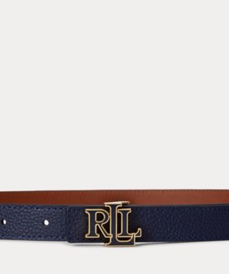 ロゴ リバーシブル レザー スキニー ベルト