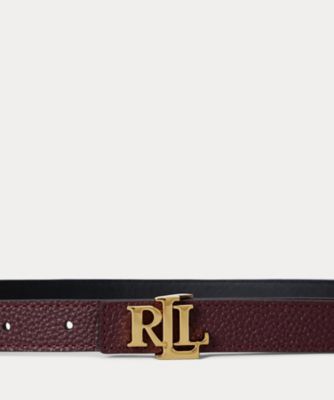 【超美品】ローレンラルフローレン◇ロゴ リバーシブル レザー スキニー ベルト LAUREN RALPH LAUREN（ローレン ラルフローレン） ベルト ロゴ
