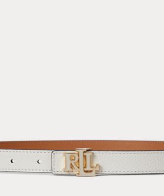 ロゴ リバーシブル レザー スキニー ベルト