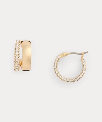 ゴールドプレーテッド　パヴェ　スプリット　フープ　ピアス　ＷＡＬＲＦＳＪＣＫ１２０１０３