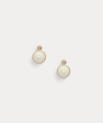 ＜LAUREN RALPH LAUREN (Women)＞フェイクパール　＆　キュービック　ジルコニア　ピアス　ＷＡＬＲＦＳＪＣＫ１２０１３０