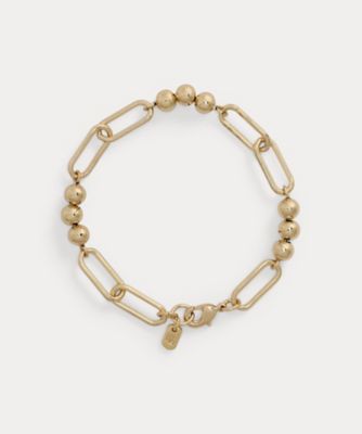 ＜LAUREN RALPH LAUREN (Women)＞ゴールドプレーテッド　ビーデッド　リンク　フレックス　ブレスレット　ＷＡＬＲＦＳＪＣＫ３２００８５