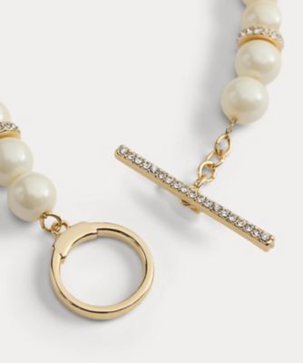 パヴェ フェイクパール フレックス ブレスレット