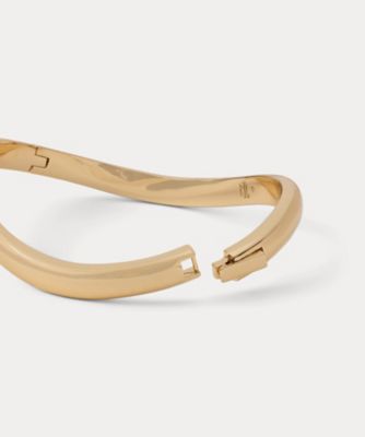 ゴールドプレーテッド ブラス ヒンジ バングル