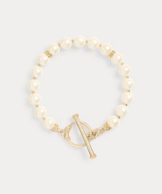 ＜LAUREN RALPH LAUREN (Women)＞ゴールドプレーテッド　フェイクパール　トグル　ブレスレット　ＷＡＬＲＦＳＪＣＫ３２０１０７