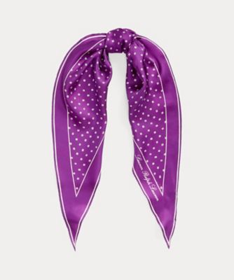 ＜LAUREN RALPH LAUREN (Women)＞ジオプリント　シルク　ツイル　ダイヤモンド　スカーフ