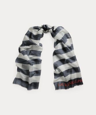 LAUREN RALPH LAUREN (Women)/ローレン ラルフ ローレン ロゴ ストライプド ラップ スカーフ WALRHGS0J320379