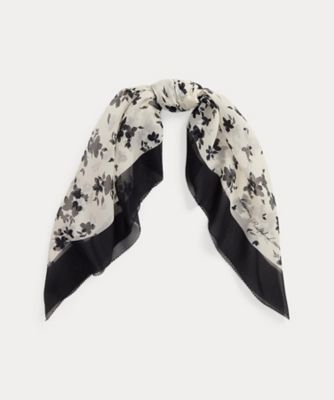 LAUREN RALPH LAUREN (Women)/ローレン ラルフ ローレン ツートーン　フローラル　シルク　スクエア　スカーフ　ＷＡＬＲＨＧＳ０Ｊ３２０３９８