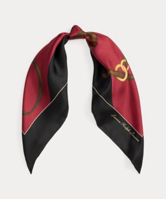 LAUREN RALPH LAUREN (Women)/ローレン ラルフ ローレン ベルティングプリント カラーブロック シルク スカーフ WALRHGS0J320413 620レッド スカーフ・ショール【三越伊勢丹/公式】