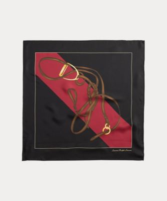 ベルティングプリント カラーブロック シルク スカーフ