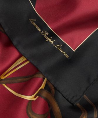 ベルティングプリント カラーブロック シルク スカーフ