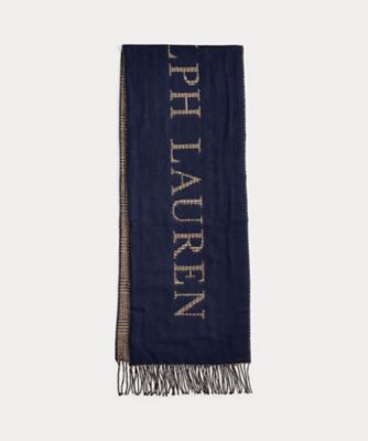 プラダ　ブラック&ホワイト　インターシャ リバーシブル　ロゴ　マフラー PRADA（マフラー/ショール）のフリマアイテム一覧 プラダ ブラック