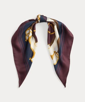 Ralph Lauren／大判スカーフ／メダルプリント／ネイビー／マルチカラー Ralph Lauren／大判スカーフ／メダルプリント／ネイビー／マルチカラー