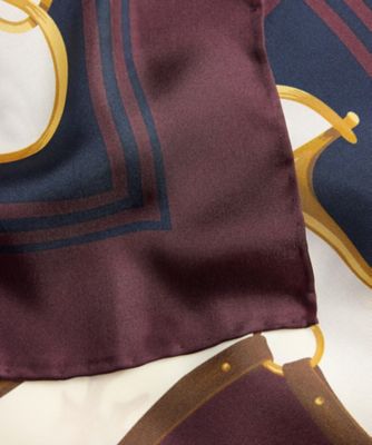 ロゴ エクエステリアンプリント シルク スクエア スカーフ