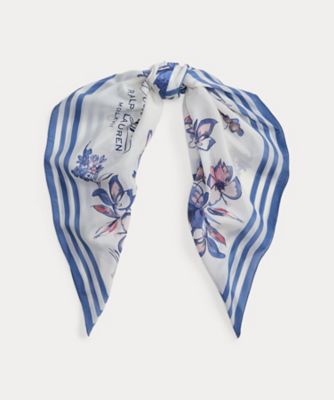 ＜LAUREN RALPH LAUREN (Women)＞ロゴ　フローラル　シルク　スクエア　スカーフ　ＷＡＬＲＨＧＳ０Ｊ３２０４６７