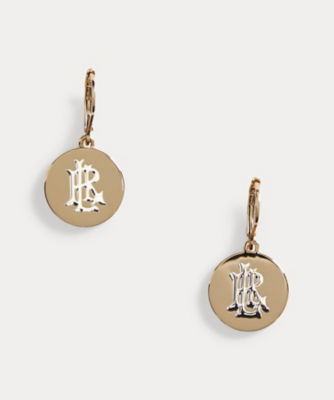 ゴールドトーン ロゴ ドロップ ピアス | LAUREN RALPH LAUREN