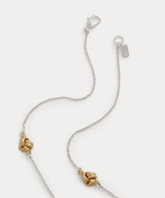 【Ralph Lauren】ツートンカラー ペアシェイプ ネックレス LAUREN RALPH LAUREN ツートーン ノット ストランド ネックレス