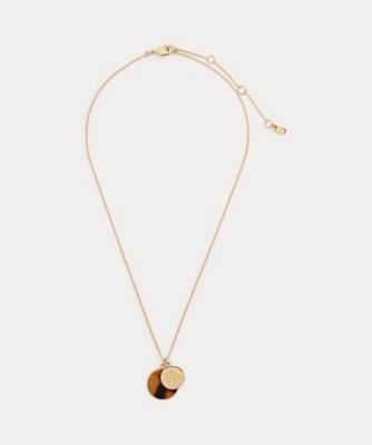 ＜LAUREN RALPH LAUREN (Women)＞ゴールドプレーテッド　トーティシェル　ロゴ　ネックレス　ＷＡＬＲＪＷＬ０Ｋ４２００９７