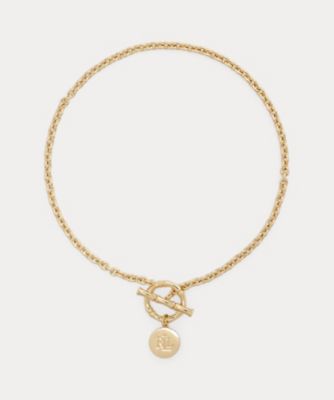 ＜LAUREN RALPH LAUREN (Women)＞ゴールドプレーテッド　ロゴ　チャーム　ネックレス　ＷＡＬＲＪＷＬ０Ｋ４２０１０２
