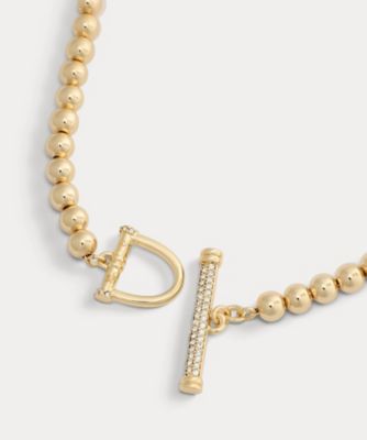 ゴールドプレーテッド ビーデッド ホースビット ネックレス