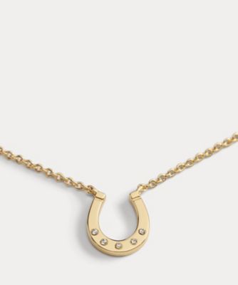 ゴールドプレーテッド パヴェ ホースシュー ネックレス