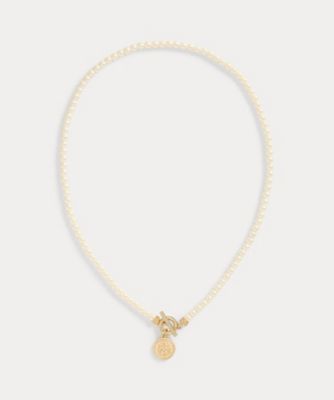 ＜LAUREN RALPH LAUREN (Women)＞フェイクパール　＆　クレスト　ペンダント　ネックレス　ＷＡＬＲＪＷＬ０Ｋ４２０１２９