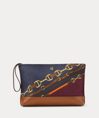 ＜LAUREN RALPH LAUREN (Women)＞ベルティングプリント　キャンバス　ラージ　ポーチ　ＷＡＬＲＳＬＧ０Ｈ９２００３６