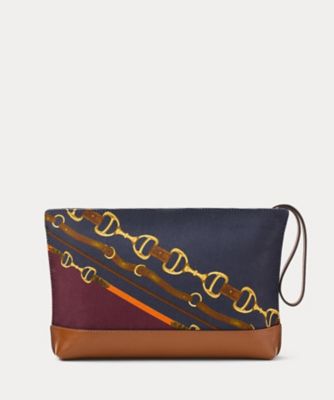 ベルティングプリント キャンバス ラージ ポーチ