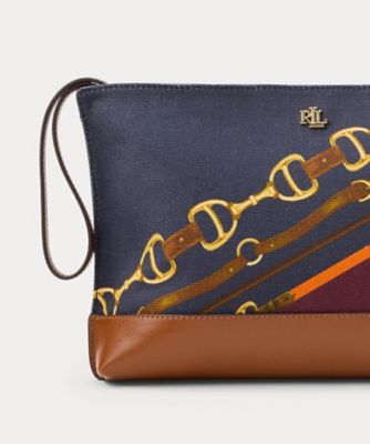 ベルティングプリント キャンバス ラージ ポーチ