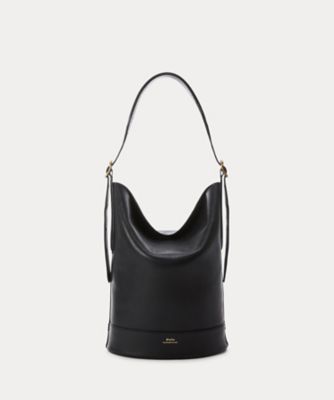 ＜POLO RALPH LAUREN WOMENS (Women)＞ワックスド　レザー　ミディアム　Ｂｅｌｌｐｏｒｔ　バケット　バッグ　ＷＡＰＯＢＡＧ０ＥＱ２００４３