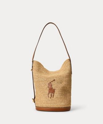 ＜POLO RALPH LAUREN WOMENS (Women)＞ポニー　ラフィア　Ｂｅｌｌｐｏｒｔ　スリング　バケット　バッグ　ＷＡＰＯＢＡＧ０ＥＱ２００６４