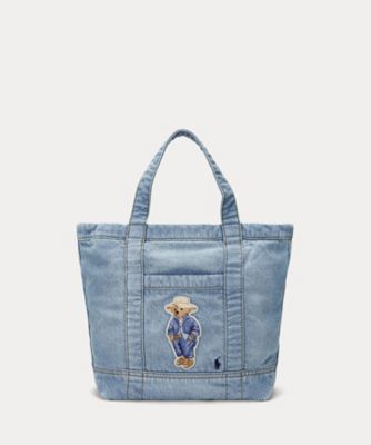 ＜POLO RALPH LAUREN WOMENS (Women)＞Ｐｏｌｏ　ベア　デニム　スモール　トート　ＷＡＰＯＢＡＧ０Ｇ６２０４１１