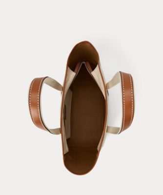 レザートリム キャンバス ミディアム ショッパー トート