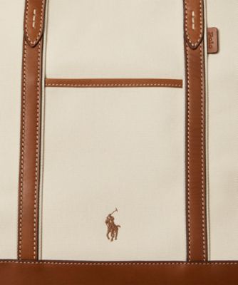 レザートリム キャンバス ミディアム ショッパー トート