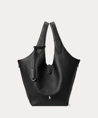 た*ー様 ポロ　ラルフローレン　黒レザートートバッグ Polo Play レザー スモール トート ＆ クロスボディ