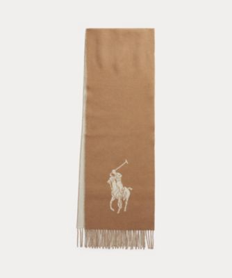 Polo Ralph Lauren ビッグポニー マフラー ブラウン 2個セット Big Pony ウール マフラー WAPOSCV0J320285
