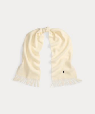 LAUREN RALPH LAUREN ホワイト マフラー ポロ ラルフローレン POLO RALPH LAUREN マフラー 男女兼用