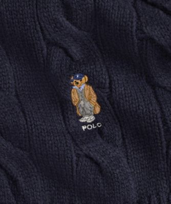 Polo ベア ケーブルニット ウールブレンド マフラー
