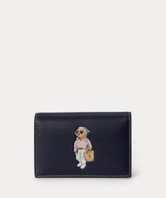 Polo ベア レザー フラップ カード ケース