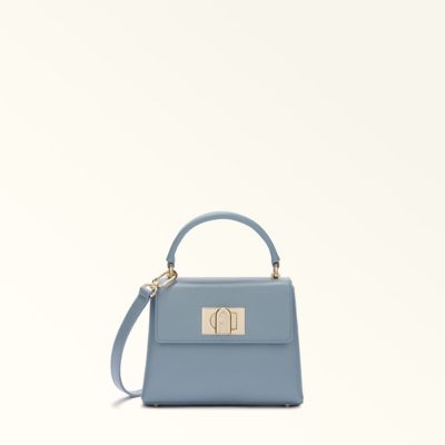 FURLA1927トップハンドル MINI 花柄ブルーゴールドハンドバッグ限定品 FURLA】ロマンティックな花柄バッグで秋気分♡ 華やかな新作