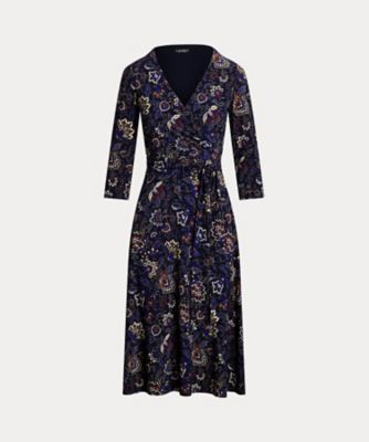 ＜LAUREN RALPH LAUREN (Women)＞フローラル　サープリス　ストレッチ　ジャージー　ドレス　ＷＭＬＤＤＲＳＳ０６２００４０