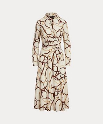 ＜LAUREN RALPH LAUREN (Women)＞ベルティングプリント　クレープ　ミディ　ドレス　ＷＭＬＤＤＲＳＳ６８２０１４４